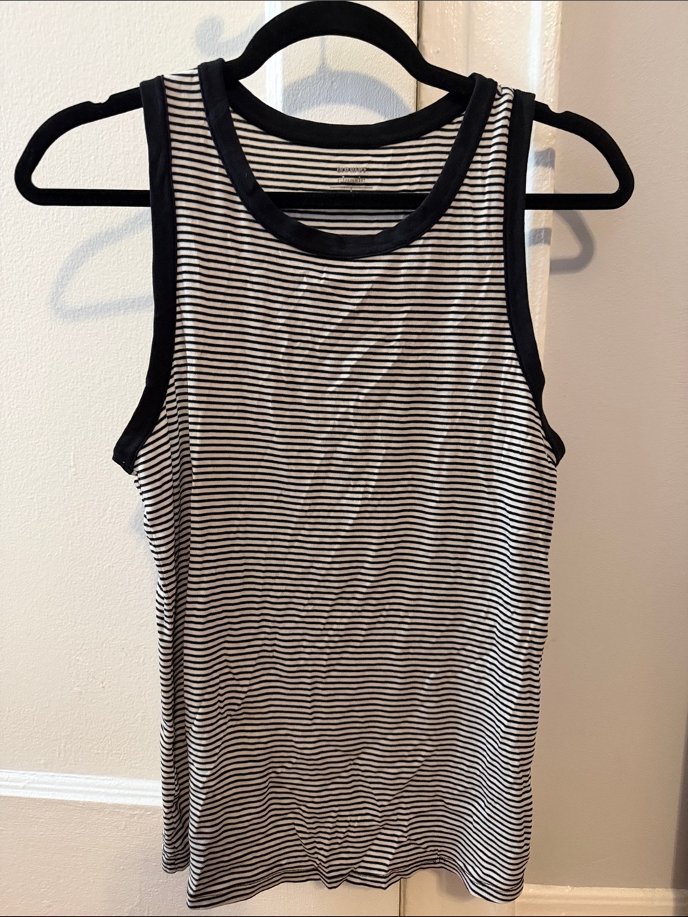 Old Navy Black and White Striped Tank Top